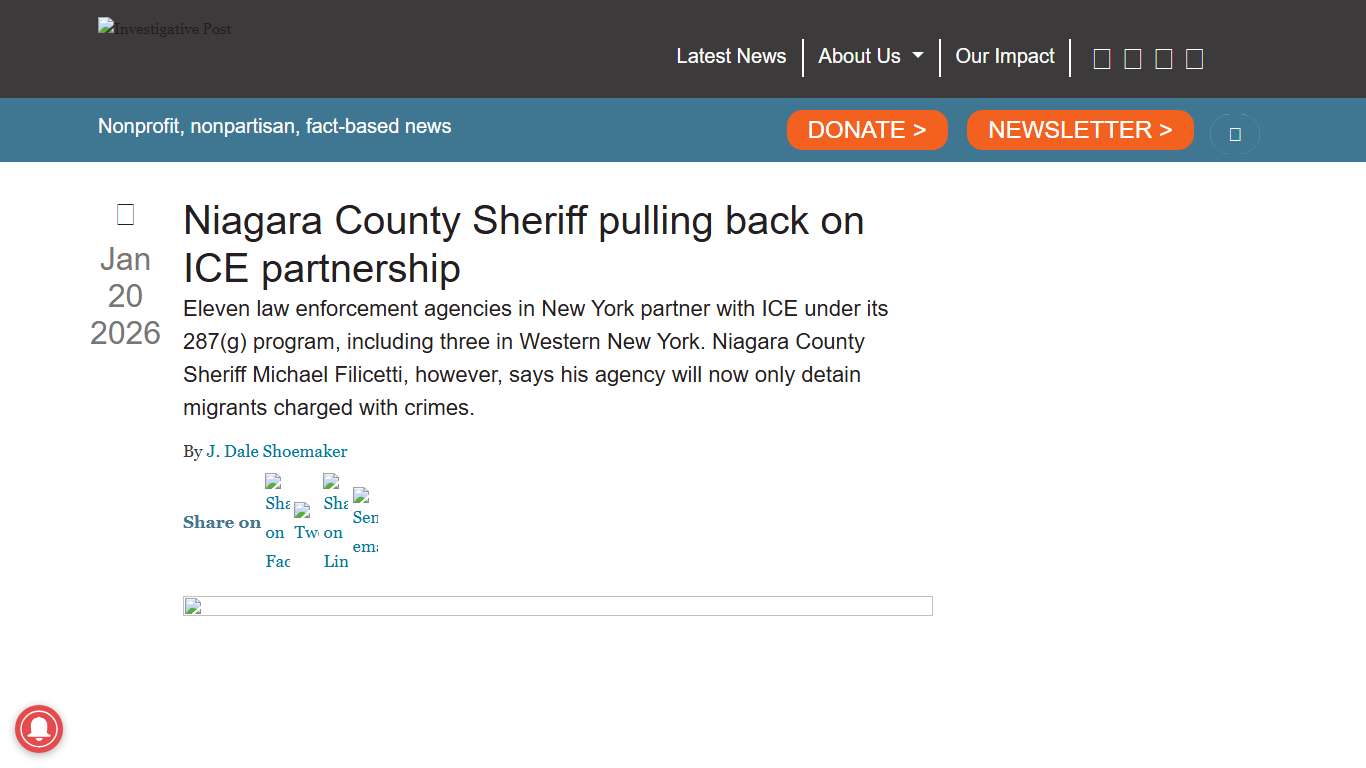 Niagara County Sheriff says he's pulling back on ICE partnership : Investigative Post